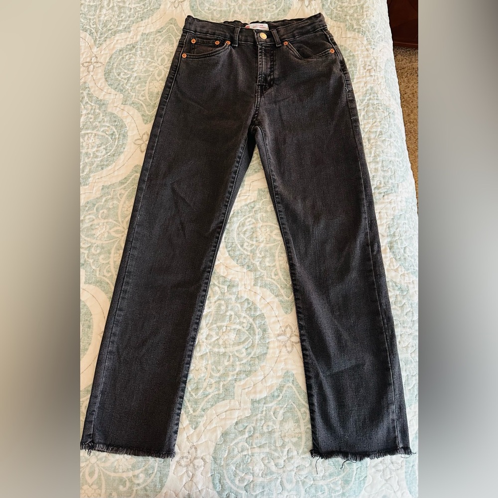 Levi's girls Straight Leg Jeans in Black rinse